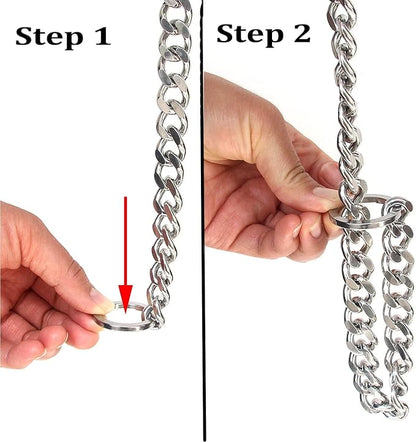 Chain Choke Collar for Dogs, Metal Slip Link Training Heavy Duty Dog Collar Martingale Puppy Collars for XXS XS Small Medium Large Big XL Breed Dogs (Silver, M(Neck Max 18inch) D3mm)