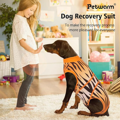 PetWarm Dog Recovery Suit, Surgical Suit for Dogs Female Spay Male Neutered, Dog Onesie for Surgery, Anti-Licking Dog Surgery Recovery Suit, Leopard Pattern, Yellow, S