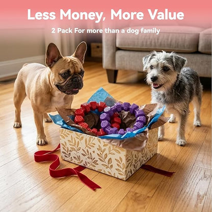 BoYoYo Dog Toys for Aggressive Chewers, 2 Pack Indestructible Dog Toys for Large Breed, Durable Chew Toy for Dogs to Keep Them Busy, Ring Toy for Trainging & Cleaning Teeth, Bacon Flavored