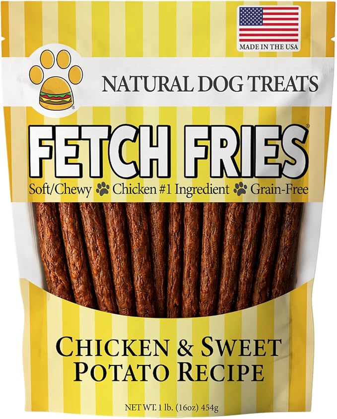 Chicken and Sweet Potato Dog Treats, Soft Chicken Jerky for Small and Large Breeds, Naturally Healthy, Made in The USA (16 oz)
