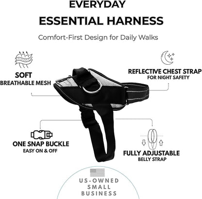 ShawnCo Essential Dog Harness, No-Pull Pet Vest with 3 Leash Clips, No Choke, Reflective, Adjustable and Padded, for Easy Walking and Training for Small, Medium and Large Dogs (White Marble, XS)