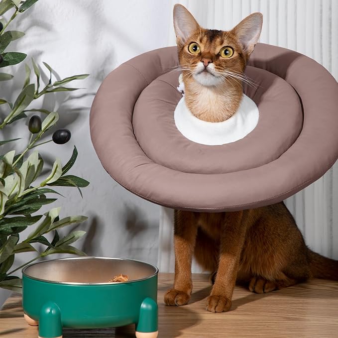 Comfortable Adjustable Soft Dog Cone Alternative for Medium Dogs - Elizabethan Donut Collar for Recovery After Surgery - Different Sizes for Cats, Large and Small Dogs