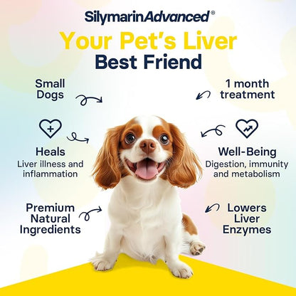 Liver Health Supplement for Small Dogs - Milk Thistle for Dogs Liver Support with S-Adenosylmethionine (Same) & Silybin - 30 Tablets