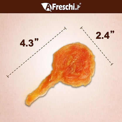 A Freschi srl Turkey Tendons for Dogs, Long-Lasting, Hypoallergenic Rawhide Alternative, Human Grade, Healthy Puppy Chews, Natural Dog Treats for Small Dogs, Lollipop (S), 4 Count Pack