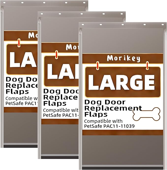 3 Pack Large Dog Door Replacement Flap with Screws, Doggie Door Replacement Flaps Compatible with PAC11-11039, Measures 10 1/8" X 16 7/8", Weather Resistant and Easy to Install