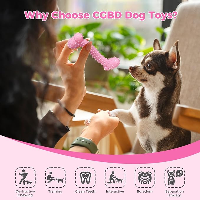 Puppy Toys, 9 Pack Puppy Chew Toys for Teething, Cute Pink Small Dog Toys, Teething Toys for Puppies, Soft Durable Interactive Dog Chew Toy for Small Dogs