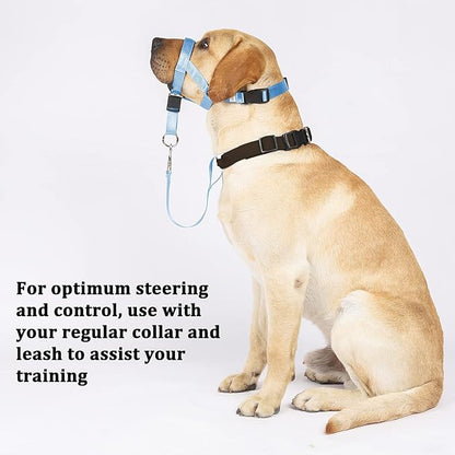 BARKLESS No-Pull Head Collar for Dogs Training & Walking Made Easy, Soft, Adjustable Dog Halter Harness with Safety Link- Put an End to Pulling on The Leash