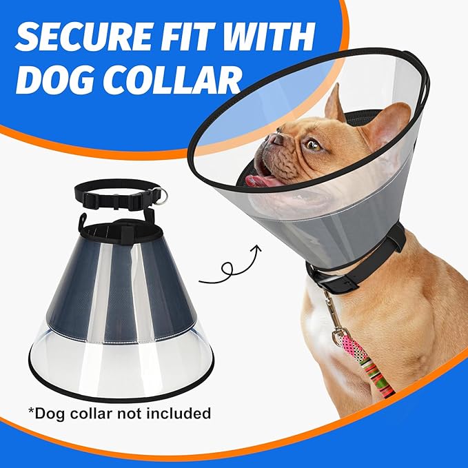 Dog Cone Collar with Soft Padding to Stop Licking, Elizabeth Recovery Collar After Surgery for Large Medium Small Dogs, Comfortable Pet Head Cone Alternative for Neutering Spay Injury(S)