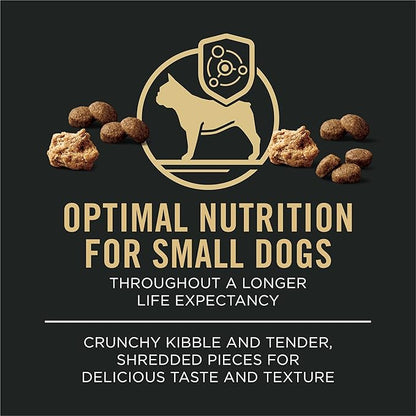 Purina Pro Plan Small Breed Dry Dog Food, Shredded Blend Beef and Rice Formula with Guaranteed Live Probiotics - 18 lb. Bag