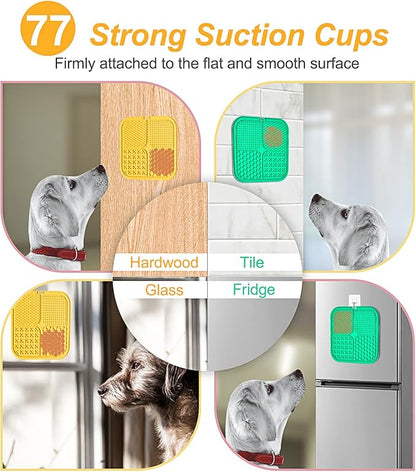 LUKITO Premium Silicone Licking Mat for Dogs & Cats, 77 Suction Cups, Slow Feeder, Boredom Reducer, Anxiety Relief, Dishwasher Safe, Food Grade