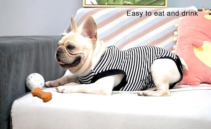 Dogs Cats Recovery Suit After Surgery Professional Pet Recovery Shirts Dog Abdominal Wounds Bandages Black-White M