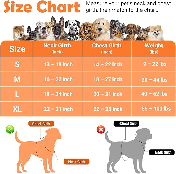 Funfox Dog Harness No Pull, Adjustable Pet Vest Harness, Super Soft Material with Vertical Handle Easy Control, Reflective Night Walking, 2 Leash Clips for Small Sized Dogs, Camo Orange, S
