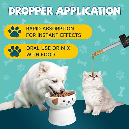 2Pack Calming Drops for Dogs & Cats - Cat Calming Treats for Anxiety Relief , Relaxation, Sleep Aid with Schisandra Taurine , Separation, Soothing Calming Care for Indoor Pet -Roast Chicken Flavor