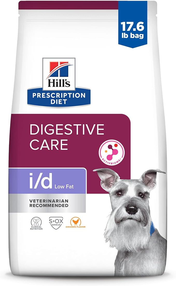 Hill's Prescription Diet i/d Low Fat Digestive Care Dry Dog Food, Chicken, 17.6 lb. Bag