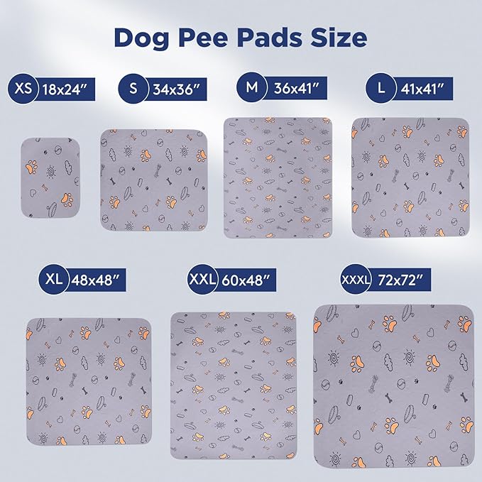 Washable Pee Pads for Dogs, Extra Large 60"x48" Super Absorbent Reusable Training Dog Pads, 100% Waterproof Non-Slip Dog Pee Pads Whelping Pads Dog Playpen Pads Extra Dog Pads Large Dog Mat Giant Pads