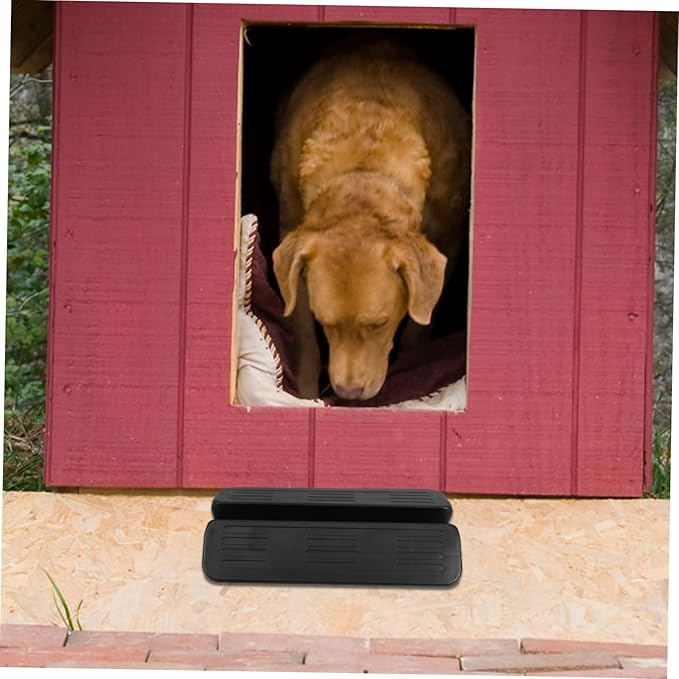 HEMOTON Safety Door Gate Ramp for Pets and Sturdy Kick Pedal Guardrail Accessories for Gates Lightweight Portable Design for Stairway Protection Black