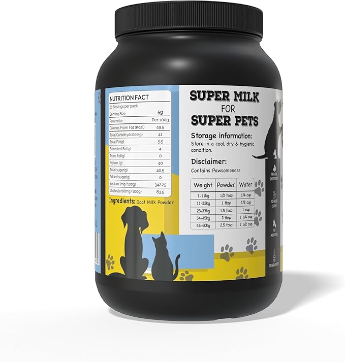 HYE Pets Goat Milk Powder for Pets | Nutrient-Rich Supplement for Happy and Healthy Dogs Food and Cats Food | 80 Servings Per Pack | 400g | 14.1oz