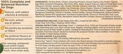 Nutrish Wet Dog Food Chicken Muttballs with Carrots, Rice Pasta & Spinach, No Corn, Wheat or Soy, 8 oz. Tub (Pack of 8) (Rachael Ray)