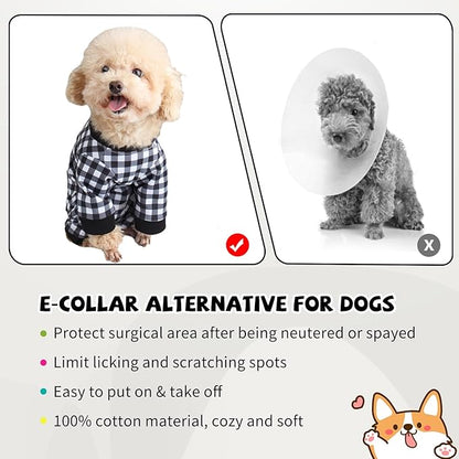 Dog Onesie for After Surgery Recovery Suit Pet Surgical Suit for Female Male Cone E-Collar Alternatives After Spay Abdominal Wounds Protector Dog Anti-Licking Onesie for Small Medium Dogs