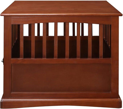 Casual Home Wooden Medium Pet Crate, End Table, Walnut , 27.50" x 20.00" x 24.00"