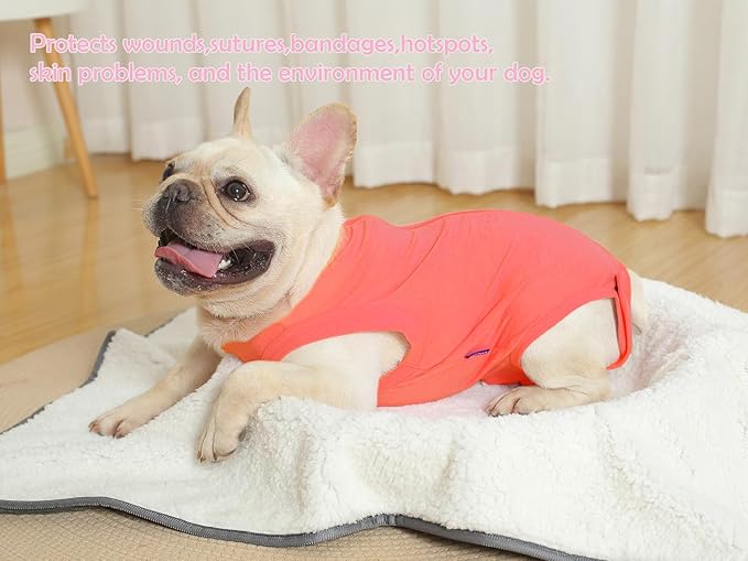 Dog Surgery Recovery Suit - After Spay, Abdominal Wounds Post Surgical Recovery, Anti Licking Breathable Dog Onesies for Small, Medium & Large Pet, Alternative Bandages Cone E-Collar
