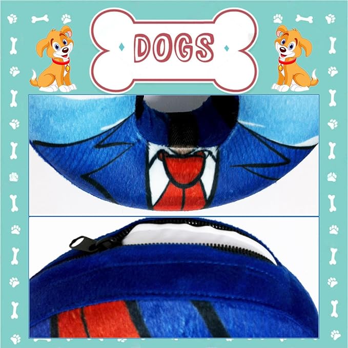 Inflatable Dog Cone Collar for Large Medium Small Dogs to Stop Licking, Soft Dog Cone Alternative Donut Collar After Surgery (Blue, L)