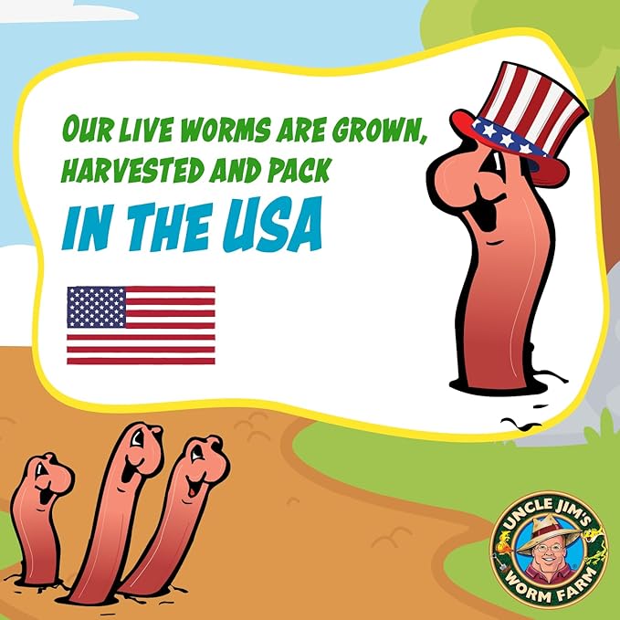 Uncle Jim's Worm Farm 500 Count Mealworms for Reptiles and Chickens | Mealworms for Feeding Lizard, Gecko, Bearded Dragons, Chickens, Birds, and More | Suitable for Fishing Bait