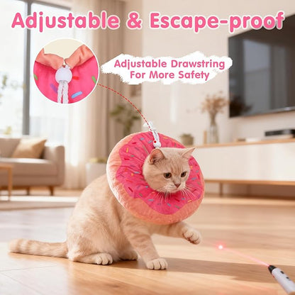BEAUTYZOO Cat Cone Collars Soft, Cat Recovery E Collars After Surgery to Stop Licking, Adjustable Elizabeth Circle Collar Cute Pet Donut Pillow for Cats Kitten Small Dogs, Pink M