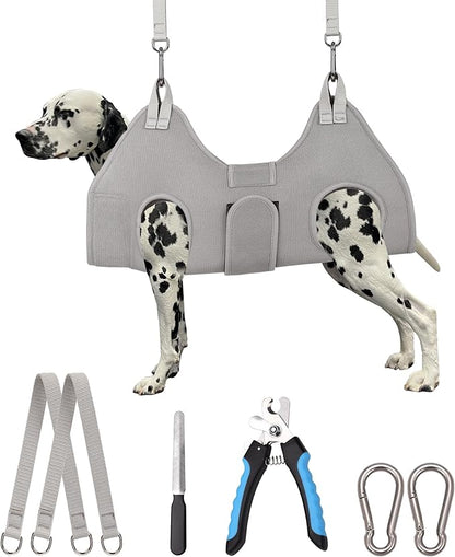 Kkiimatt Dog Grooming Hammock,XX-Large Hammock for Nail Trim, Hanging Harness for Nail Trimming,Dog Sling Restraint Holder for Pet Grooming Suspension Hanger with Thick Fabric Neck Support