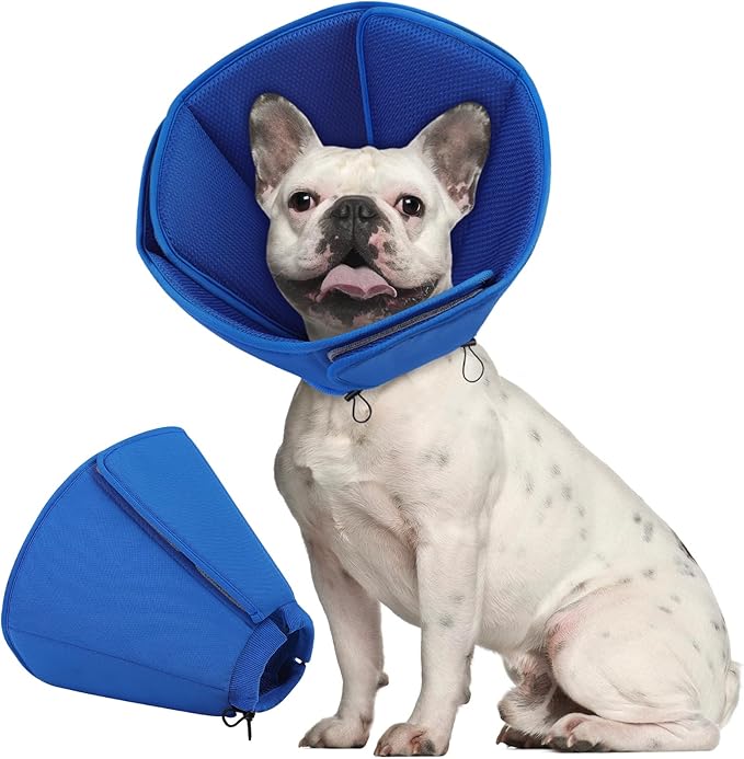 Dog Cone Collar - Soft Elizabethan Collar for Dogs After Surgery, Comfy Cone for Dogs to Stop Licking, Adjustable Dog Cone Alternative for Wound Healing (Navy S)