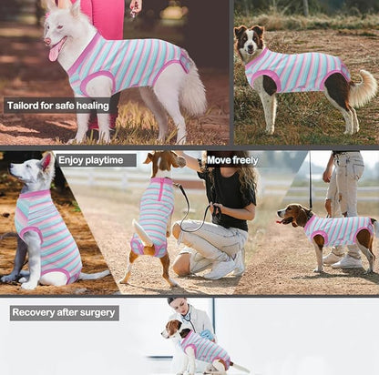 Recovery Suit for Dogs,Dog Cone Alternative Zipper Surgery Suit Female Spay,Soft Dog Surgery Suit for Anti Licking,Breathable Surgical Suit for Dogs Female Spay
