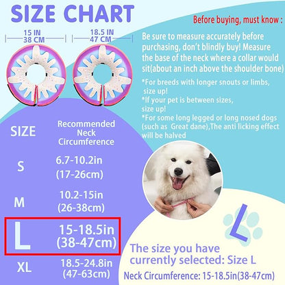 Inflatable Dog Cone Collar Alternative After Surgery, Donut Soft Neck Cone for Husky Border Collie Large Dogs, etc, Protective Comfortable E Collar Recovery Cone Not Block Vision