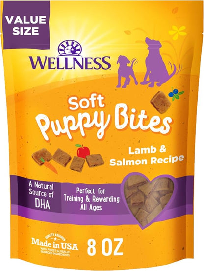 Wellness Puppy Treats, Natural, Training Treat, Grain Free, Soft Lamb & Salmon (8 Ounce Bag)
