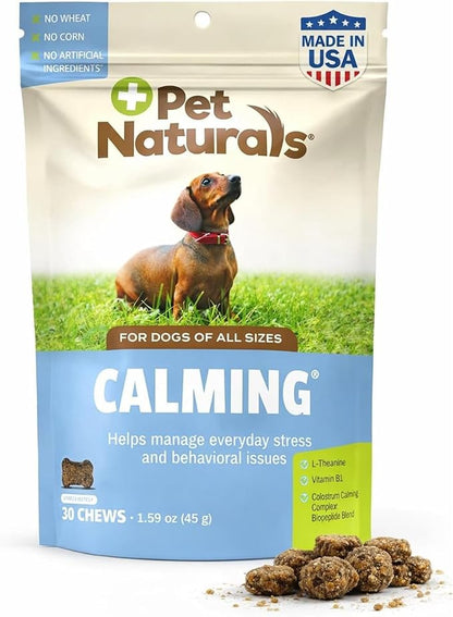 Pet Naturals Calming for Dogs, 30 Chews - Naturally Sourced Stress and Anxiety Calming Ingredients for Behavior Support - Vet Recommended