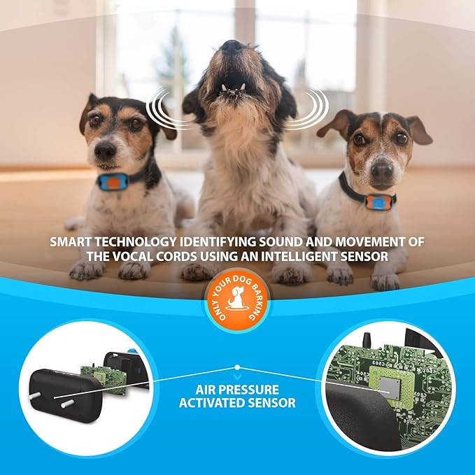 Humane Dog Bark Collar 2 Pack | Anti Barking Training Collar | Vibrating, No Shock Stop Barking for Small Medium Large Dogs | Excessive Barking Pet Corrector, (Rechargeable)