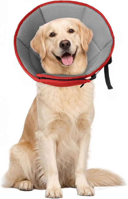 Dog Cone for Large Dogs After Surgery, Soft Dog Cone Collar for Dogs to Stop Licking, Adjustable Comfy E-Collar Alternative Lightweight Post-Surgery Recovery Elizabethan Collar for Pet