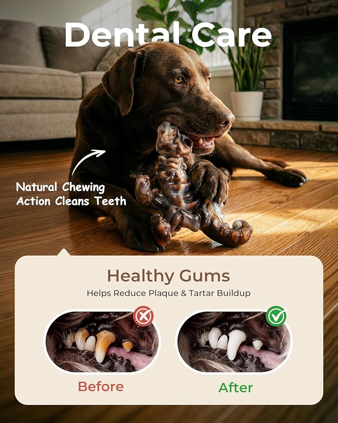 2 Pack Indestructible Dog Toys for Aggressive Chewers: Ultra-Dense Nylon, Bacon Flavor Chew Bones, Heavy Duty Tough Toys for Large Dogs 20-90 lbs, Long Lasting & Keep Them Busy