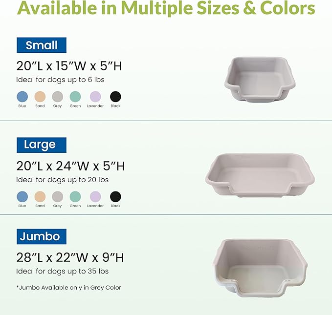 Puppy Pan Indoor Litter Box Training Starter Kit, Misty Gray Large Pan with Natural Pine Litter, Extra Long Litter Scoop and Training Guide