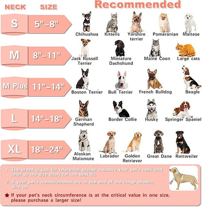 MRSOHRET Dog Cone, Dog Surgery Collar, Inflatable Cones for Small Medium Large Dogs, Pink Doughnut Dog Recovery Collar, Does not Impede Vision