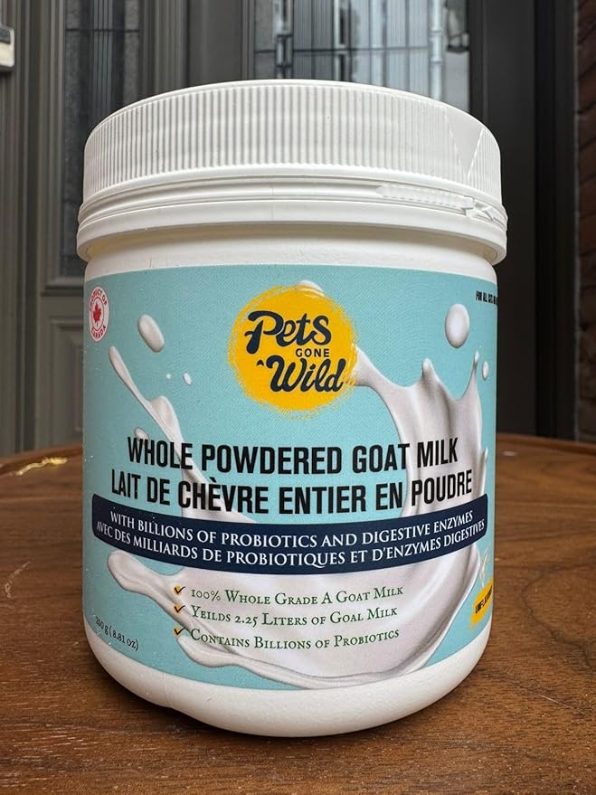 Pets Gone Wild | Raw Goat Milk Powder | Non-GMO & Picky Eater Friendly | Nutritional Food Topper for Cats & Dogs | 250 g