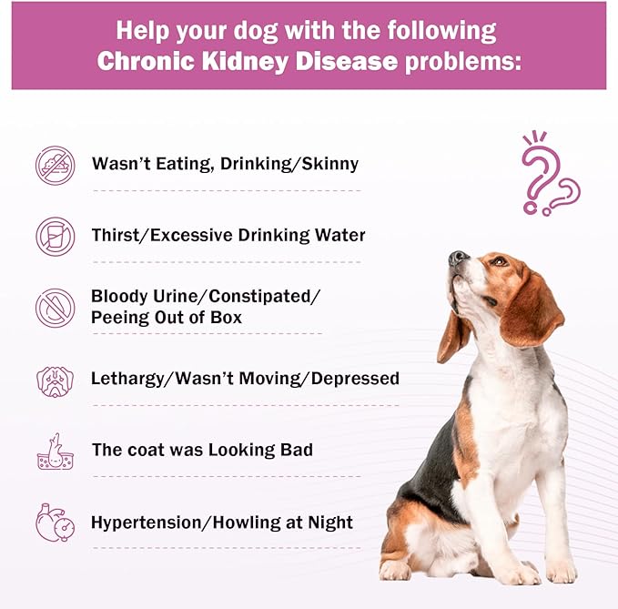 Kidney Support Supplement for Dogs - Supports Kidney Function Health in Dog - Natural Herbal Drops 2 oz - Improve Blood in Urine, Lack of Appetite, Weight Loss, Excessive Drinking, Lethargy, Dull Coat