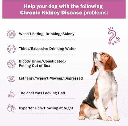 Kidney Support Supplement for Dogs - Supports Kidney Function Health in Dog - Natural Herbal Drops 2 oz - Improve Blood in Urine, Lack of Appetite, Weight Loss, Excessive Drinking, Lethargy, Dull Coat