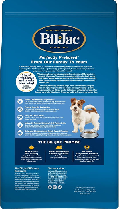 Bil-Jac Small Breed Puppy Food, Chicken, Oatmeal & Yam Recipe, 6 lb