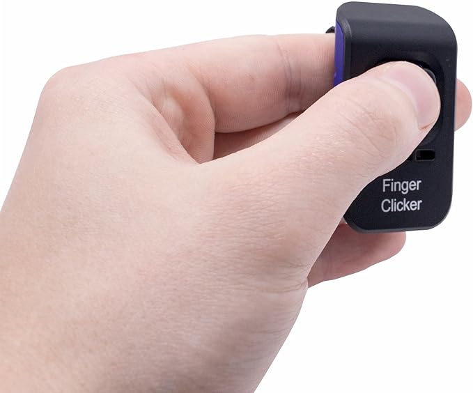 Educator Dog Training Finger Clicker with Audible Sound for Positive Reinforcement, Behavior and Obedience Pet Trainer, Blue