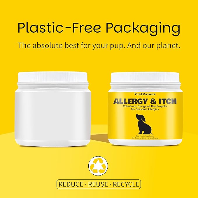 Allergy & Itch for Dogs | Daily Support for Itchy Skin, Immune Health & Seasonal Allergies from Colostrum, Bee Propolis + Probiotics | 150 Soft Chews