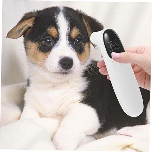 Generic Rechargeable Non Contact Pet Thermometer with LED Screen Fast Accurate Ear Temperature Measurement for Cats and Dogs Lightweight Portable Veterinary Thermometer for Travel and Home