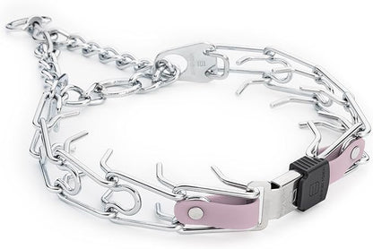 Herm Sprenger Chrome Plated Steel Dog Collar with Quick Release ClicLock Buckle and Biothane Insert Training Collar for Dogs Made in Germany (Pastel Purple, 25in x 4.0mm(Neck Size up to21-22in))