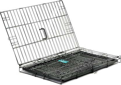 Carlson Secure and Compact Double Door Metal Dog Crate, Medium with Divider Panel