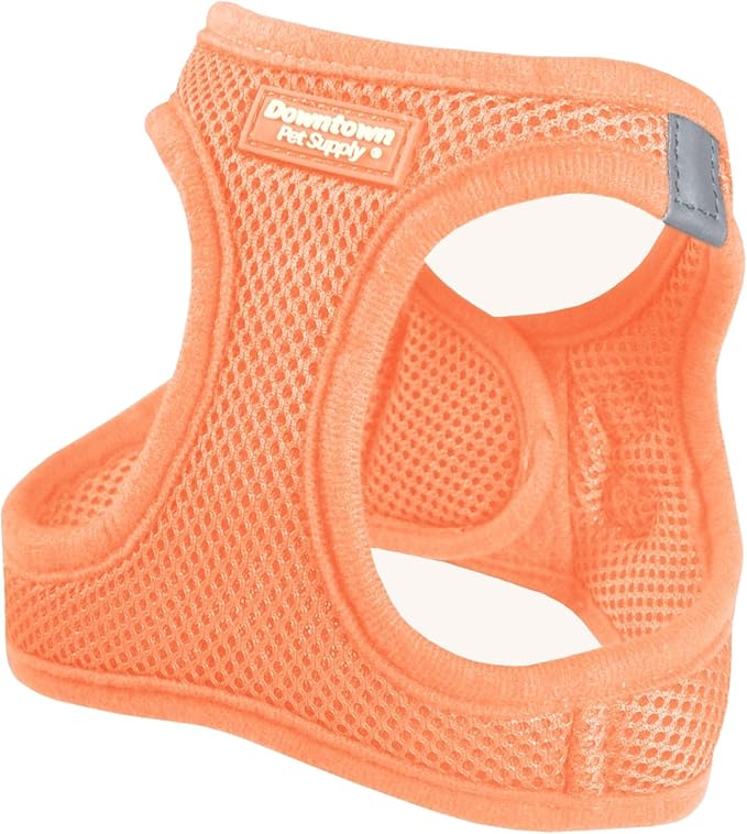 Downtown Pet Supply Step in Dog Harness for Large Dogs - Adjustable, Escape Proof Dog Harness with Reflective Trim - All-Weather, Fast-Drying Padded Mesh Fabric - Tangerine, Medium