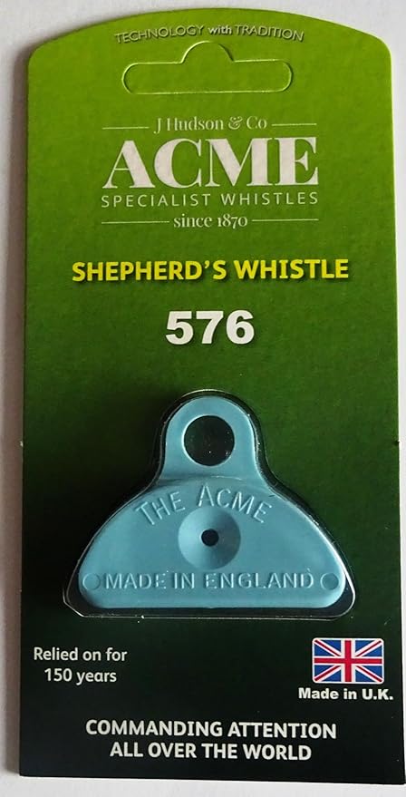 ACME No. 576 Professional Dog Training Shepherd's Lip, in Mouth, Whistle. Quality Crescendo of Sound. Sheep Trails and Herding. 100 dBA. Designed and Made in The UK (Baby Blue)